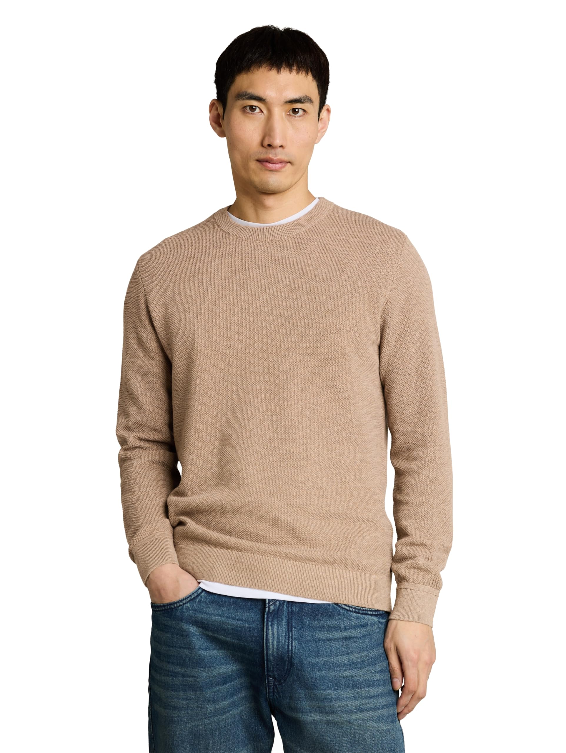 TOM TAILOR Herren Strickpullover mit Struktur