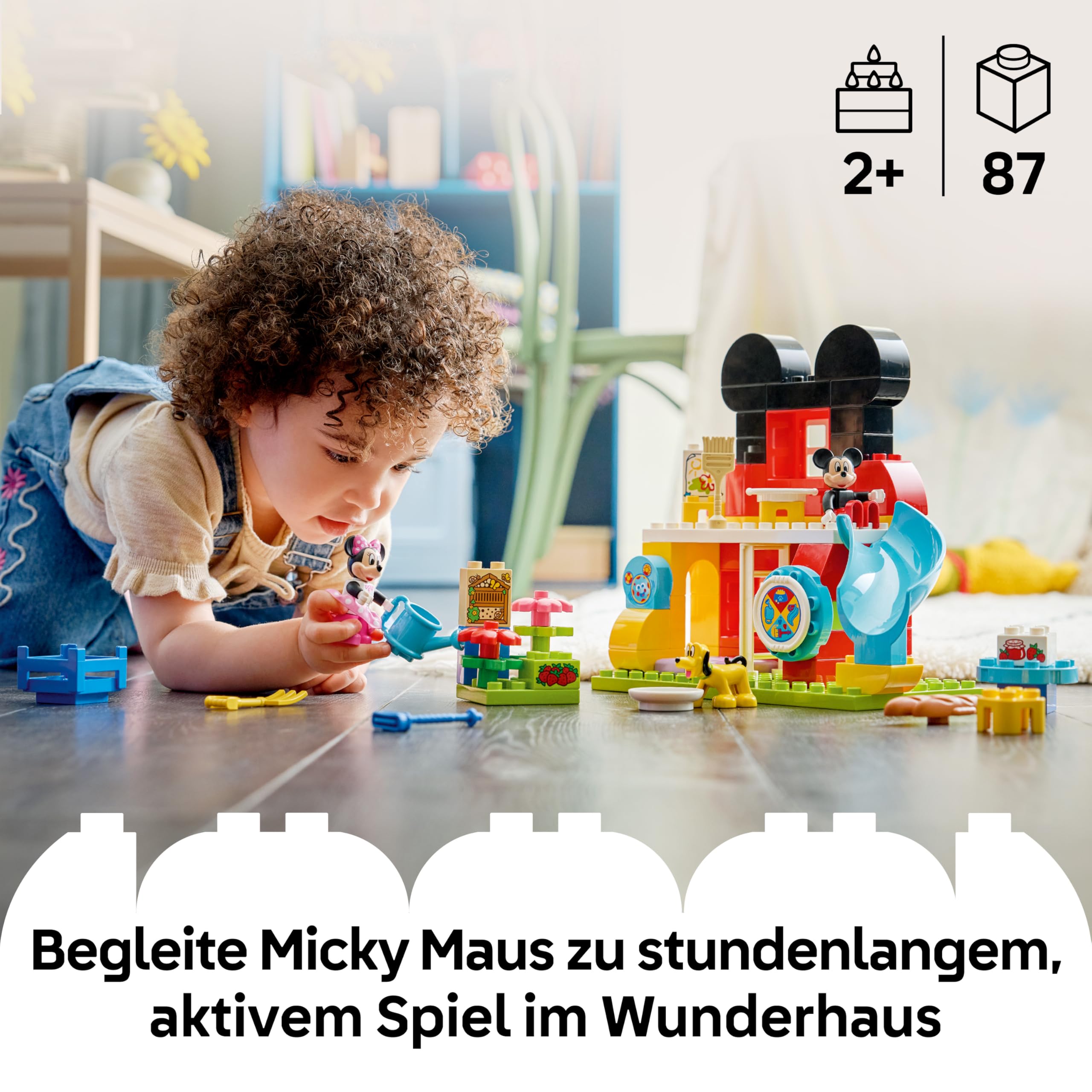 LEGO DUPLO | Micky Maus Wunderhaus mit Minnie und Pluto - Pädagogisches Feinmotorik Spielzeug für Kleinkinder - inkl. 3 Figuren & Toodles - Geschenk für Jungen & Mädchen ab 2 Jahren - 10465