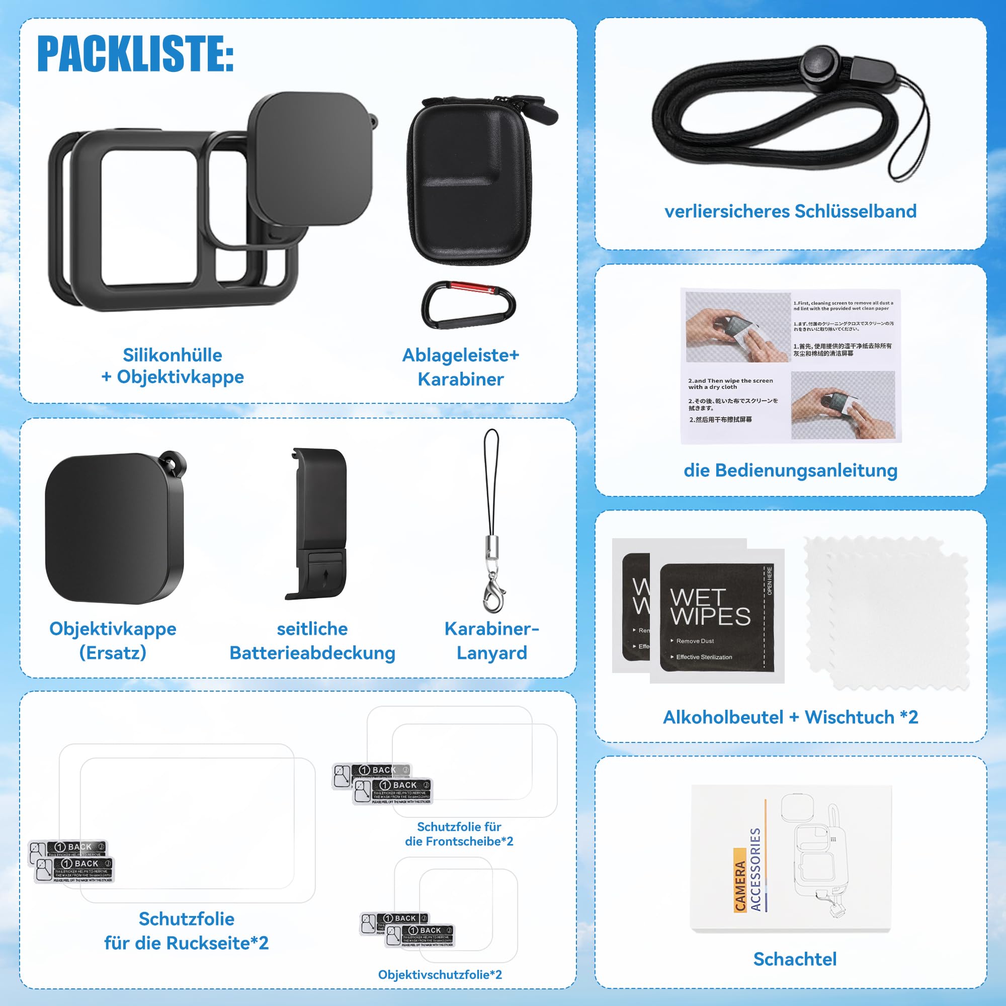 SOONSUN Custodia in alluminio scheletro per GoPro Hero5 Session Hero 4 Session Metal spessore solido telaio protettivo gabbia guscio con copriobiettivo e chiave a vite di montaggio, nero