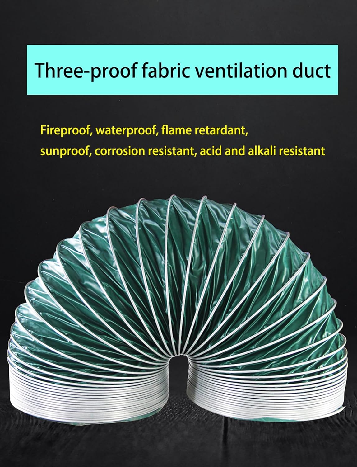 Heavy Duty Flexible Duct Hose - Flame Retardant Ventilation Solution for Kitchen, Bathroom & Workshop - Durable Airflow Exhaust Ducting, Ideal for Home & Industrial Use