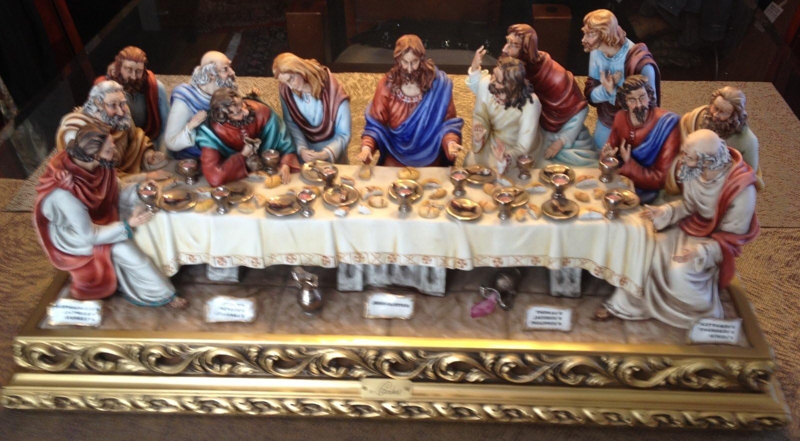 Porcelain Figurine Last Supper 24" X 12" X 13" Long Mint By Cortese 2000