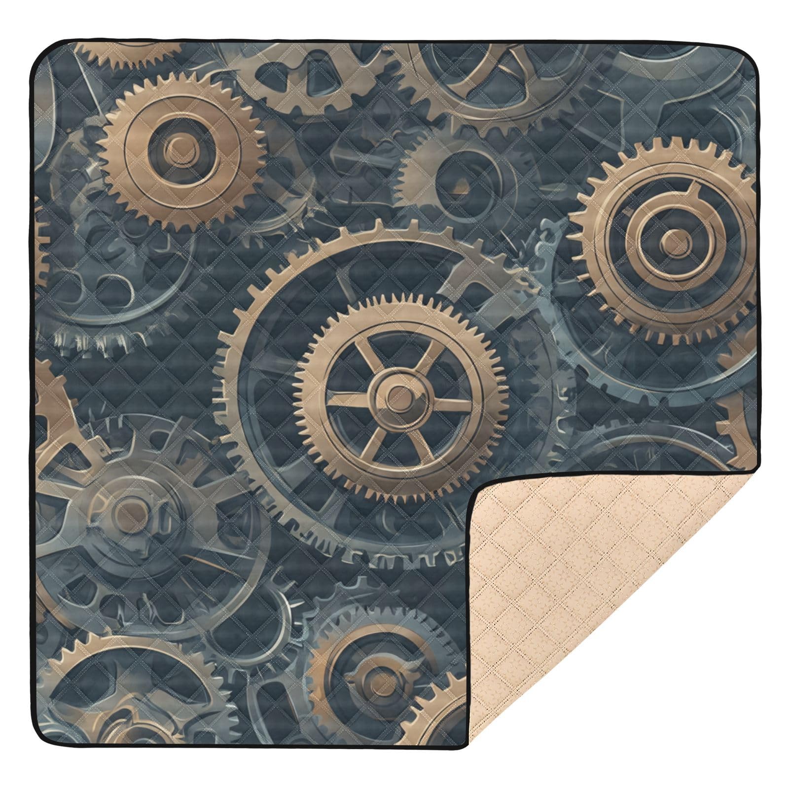 Kigai Gears Baby Play Mat for Floor and Playpen 50x50 inch Non-Slip Baby Activity Playmat Waterproof Foldable Crawling Mat for Infants Toddlers