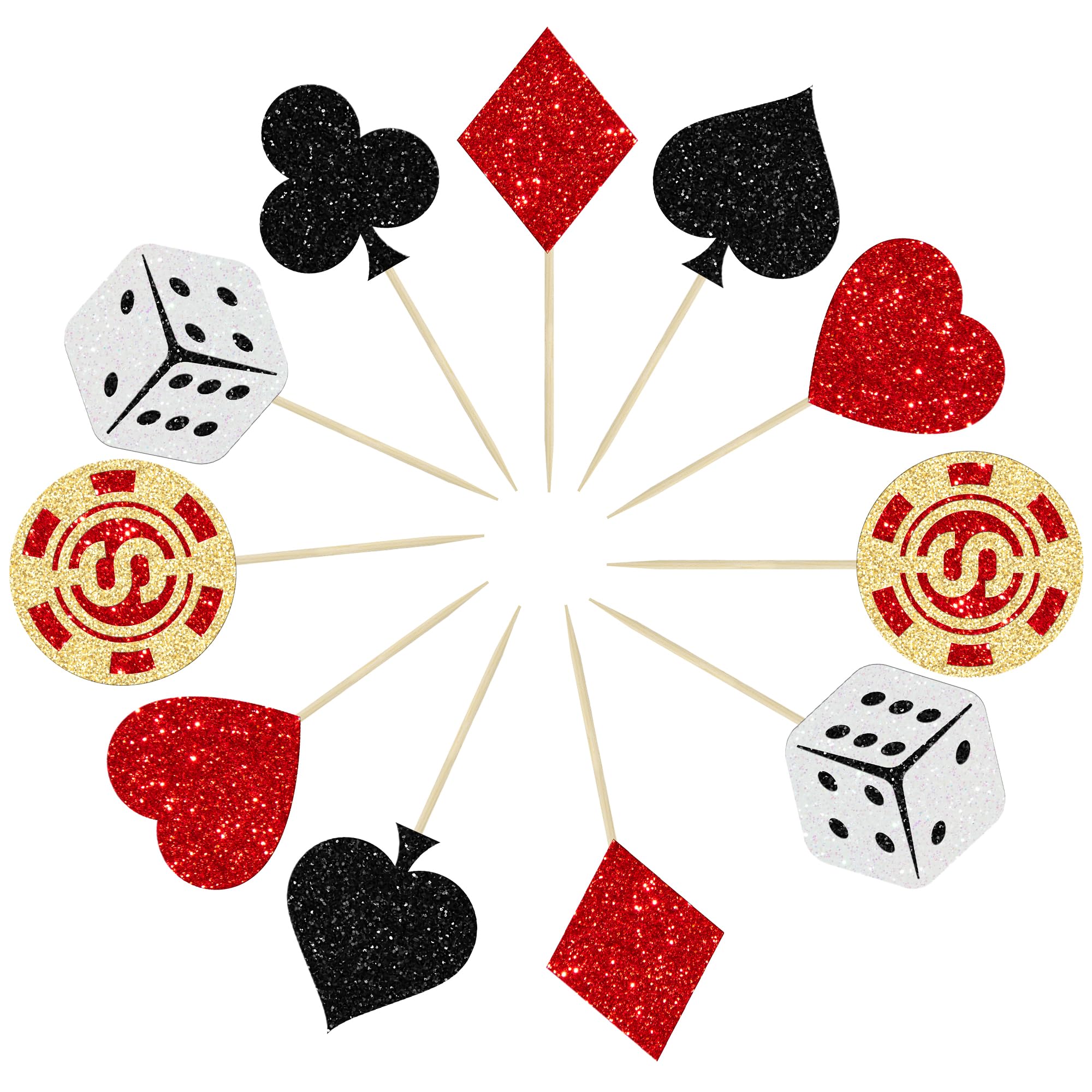 Paquete De 30 Adornos Para Cupcakes De Casino, Juego De Póquer, Fichas,  Jugador, Temática De Las, image size:2000x2000