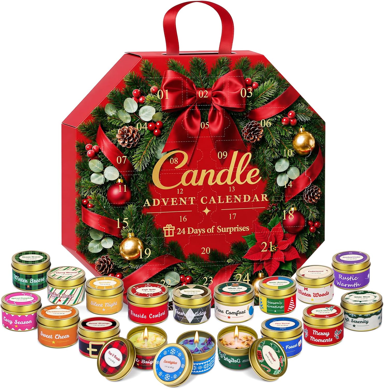 Candle Advent Calendar 2026, 24-Day Scented Candle Gift Set for Women