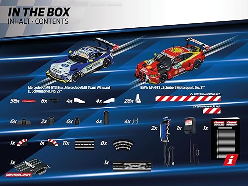 Miniatura 5 de Carrera El juego de pista de carreras de coches eléctricos digitales incluye dos autos y dos velocidades dobles, rápido y fabuloso