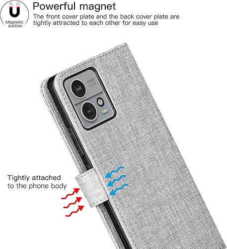 Miniatura 4 de Foluu Funda tipo cartera de piel sintética para Motorola Edge 30 Fusion, funda con tapa y funda interior de TPU a prueba de golpes, ranuras para