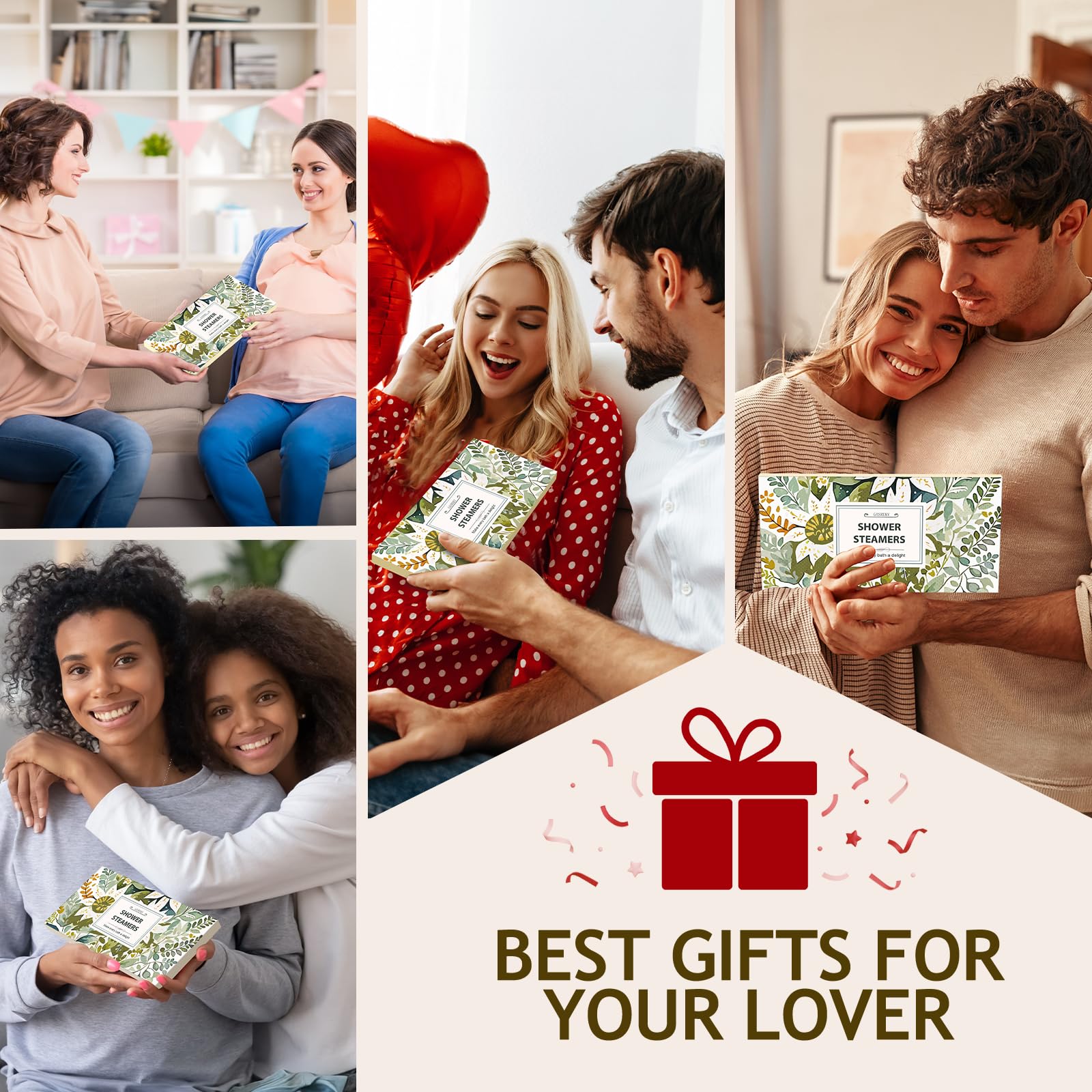 Shower Steamers Aromatherapy 8-Pack Gifts Set - Natural Essential Oil Shower Steamers for Relaxation - Mother's Day, Birthday Presents, Ideal for Stress Relief - Bath Bombs Alternative for Home Spa: A-gold-8pcs