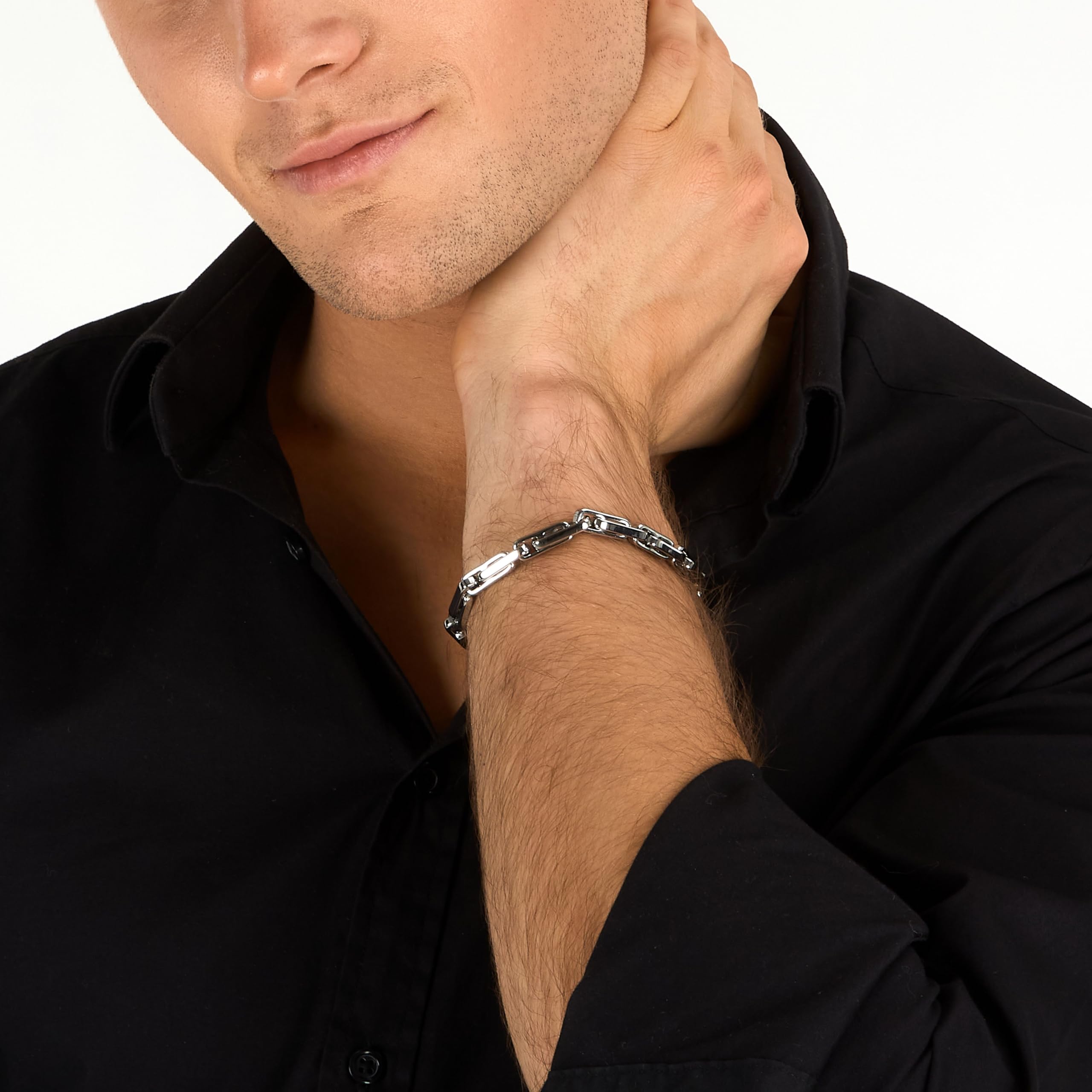 Trussardi Bracciale Uomo in Acciaio, Rigido, Collezione T-STEEL - TJAXV53
