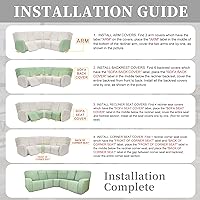 Vista 388 de Fundas 100% impermeables para sofá reclinable seccional, fundas para sofá reclinable en forma de L, funda para sofá seccional de esquina