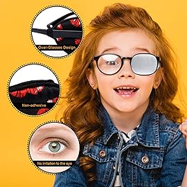 eZAKKA Eye Patches for Adults Kids, Eye Patch for Glasses, Medical Soft Eye Patch for Lazy Eye Amblyopia Strabismus and After Surgery(Light Yellow + Light Gray)