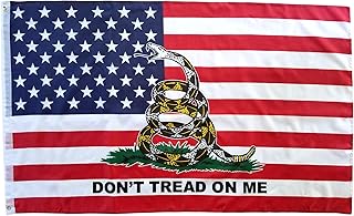 3x5 Don't Tread On Me American Flag with Double Stitched Edges, 100% Polyester Fabric, and Two Brass Grommets, Gadsden American Flag, Patriotic Flag, 3x5 American Dont Tread On Me Gadsden Flag