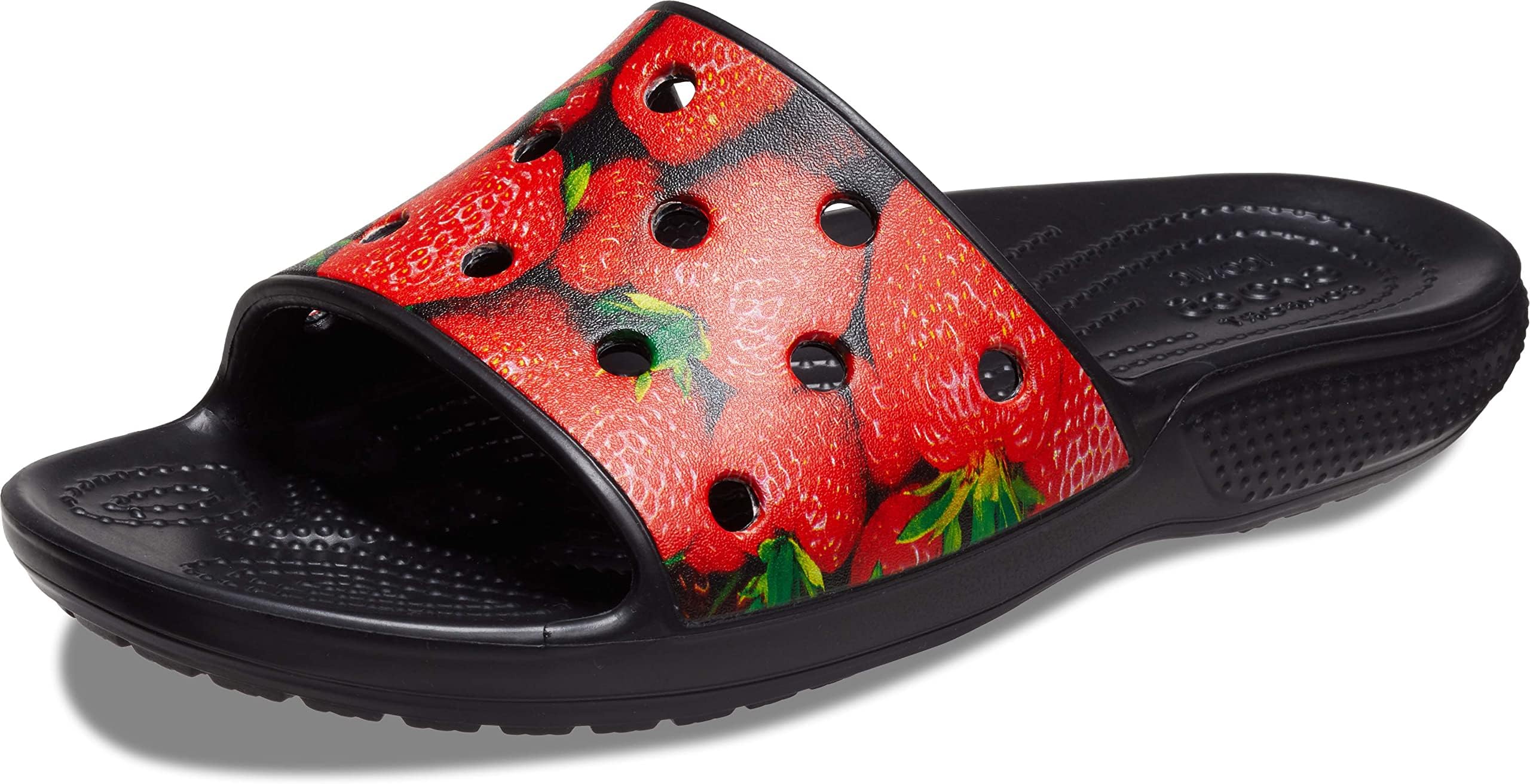 Crocs Women's Graphic Classic Slide Sandal, Red/Black, 11 UK Men / 13 UK Women