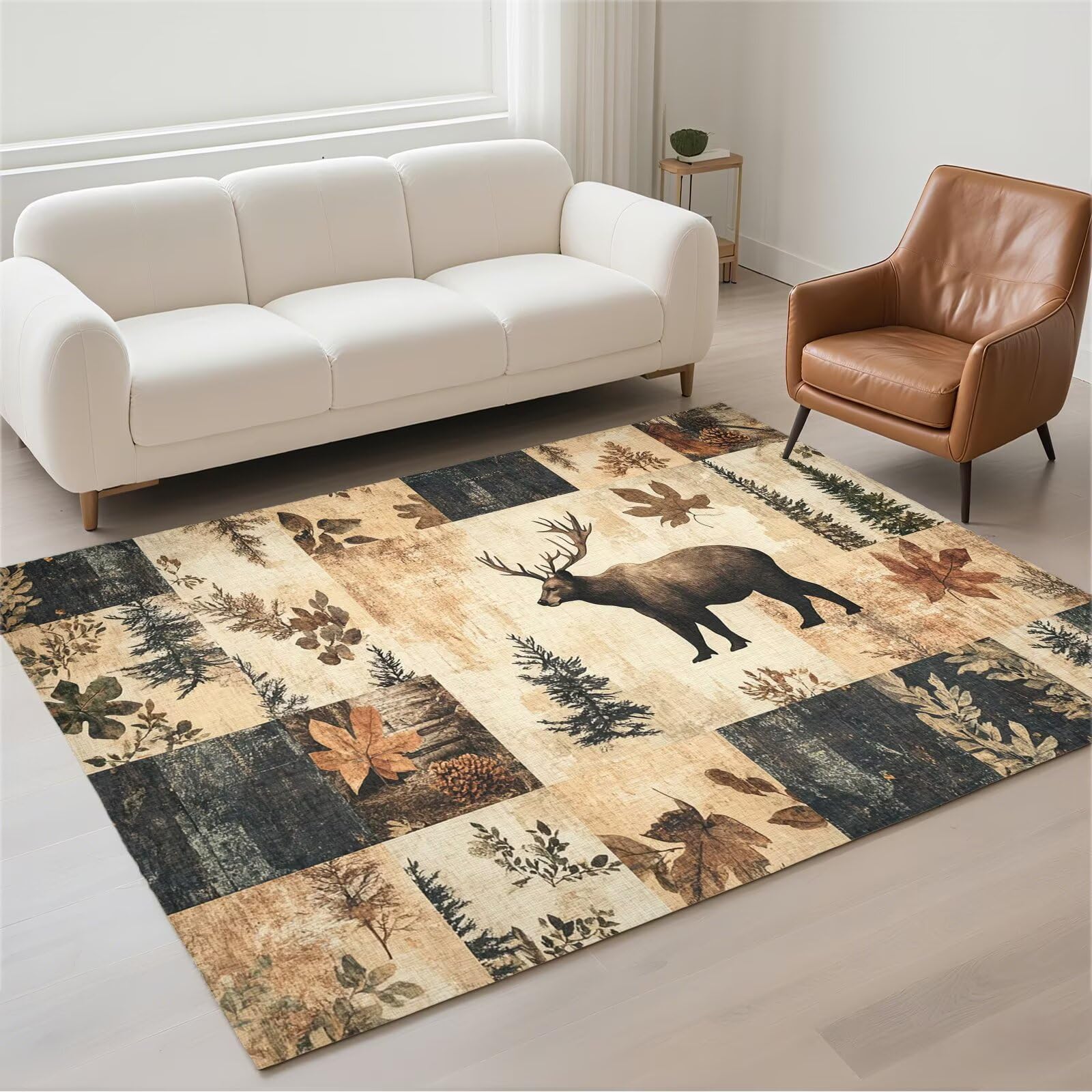 Grand carpet pour salon en pile bouclée douce 80x150cm au tissage moderne