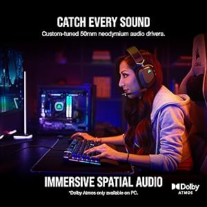 Corsair HS80 RGB Wireless Multiplatform Gaming Headset - Dolby Atmos - Lightweight Comfort Design - Broadcast Quality Microphone - iCUE Compatible - PC, Mac, PS5, PS4 - Black