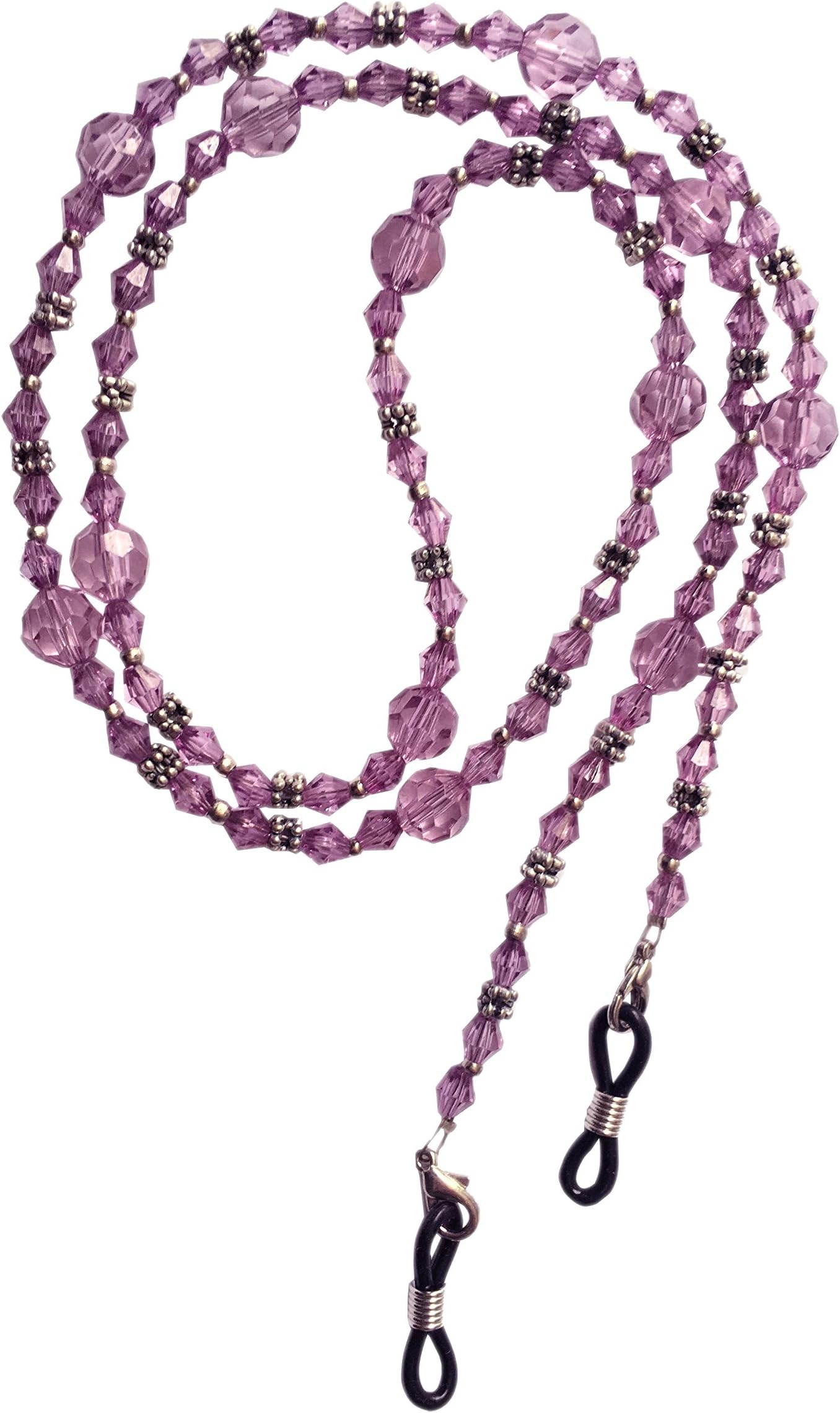 NEW Stunning Purple Beaded Eye Glasses/Sunglasses Spectacle Chain Strap Holder