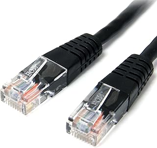 StarTech.com Cat5e Ethernet Cable - 1 ft - Black - Patch Cable - Molded Cat5e Cable - Short Network Cable - Ethernet Cord - Cat 5e Cable - 1ft (M45PATCH1BK)