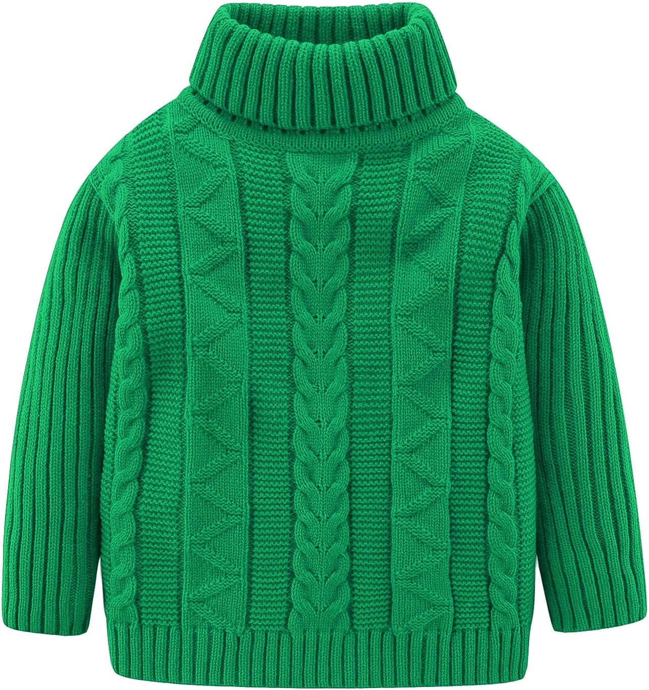 Mud Kingdom Little Kids Cable Knit Sweater Unisex Long Sleeve Solid Color Pullover