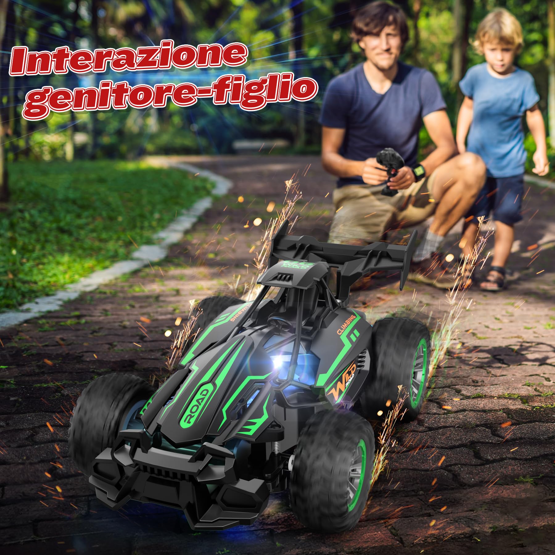 Macchina Telecomandata per Bambini, Alta Velocità 20KM/h Auto RC 2.4Ghz Macchina Radiocomandata con Batteria Ricaricabile Macchine Telecomandate Giocattolo Bimbi Regalo Natale Compleanno