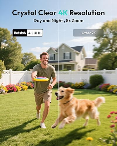 Miniatura 2 de BOTSLAB Cámaras de seguridad inalámbricas para exteriores, kit de 2 cámaras, visión nocturna a color 4K, cámaras solares para seguridad en el hogar