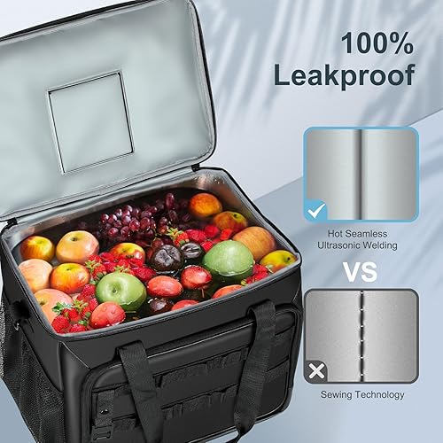 Miniatura 7 de Bolsa térmica suave, 30 latas plegable con correas de hombro ajustables, baúl de hielo blanco para campamento, playa, senderismo, picnic