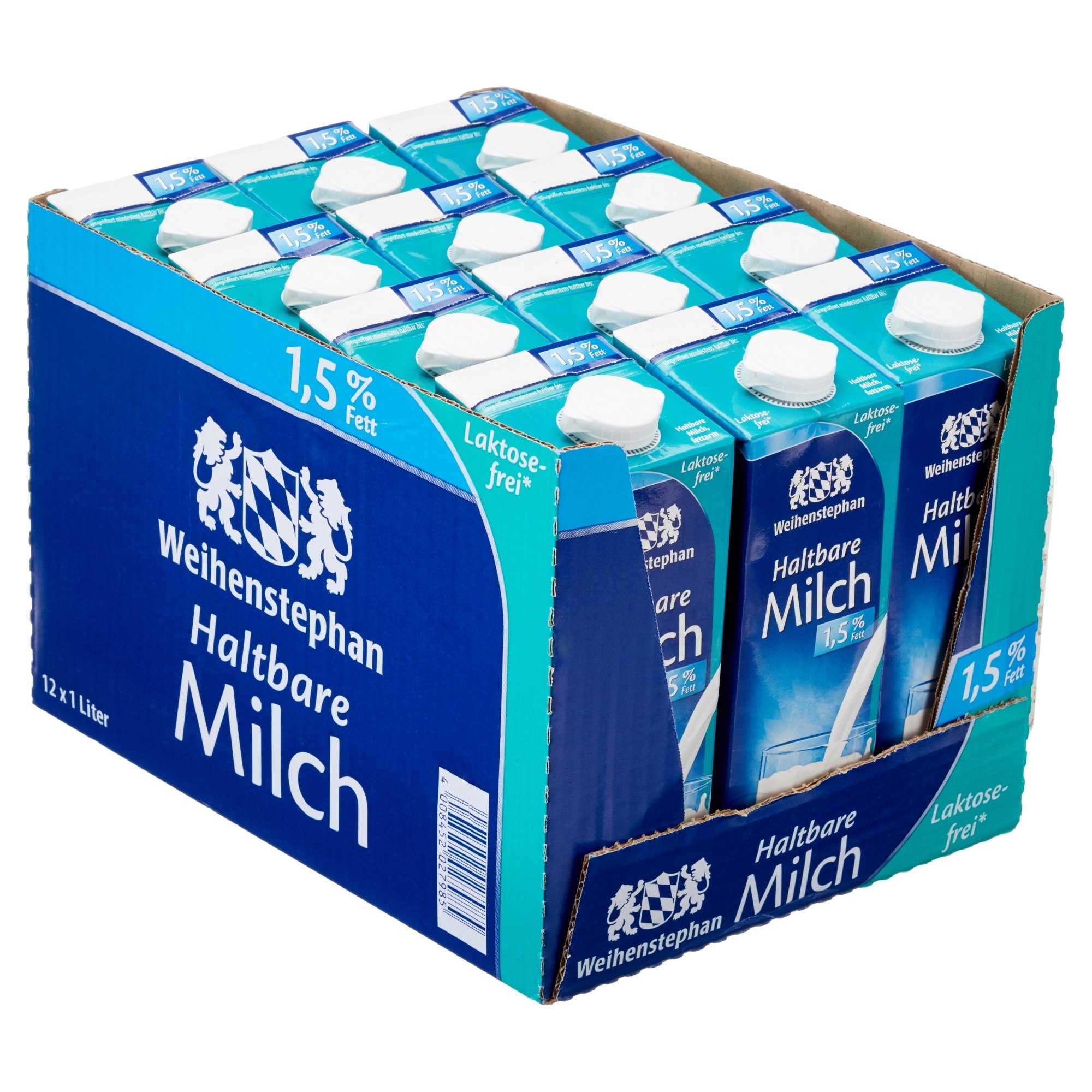 Weihenstephan Haltbare Milch Laktosefrei 1,5%, 12er Pack (12 x 1L)