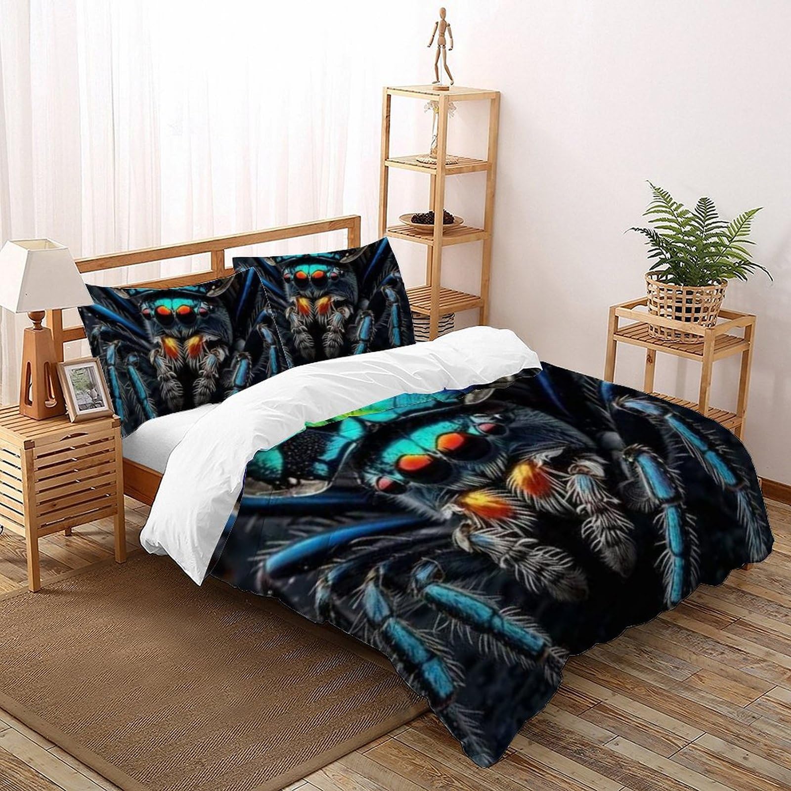 Araignée en peluche parure de couette microfibre imprimé 3D animaux land king 220x240