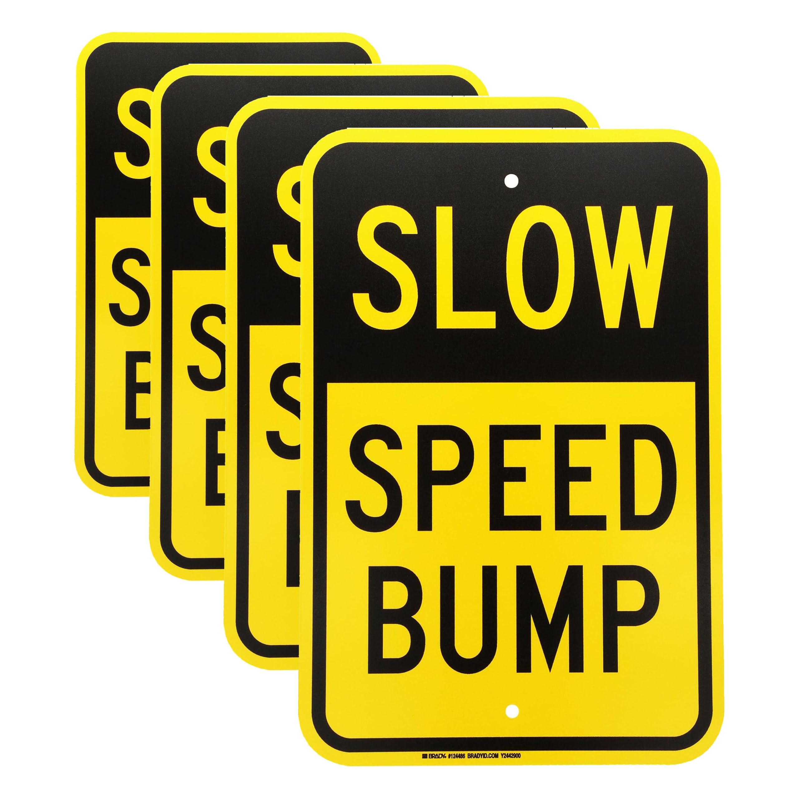Brady 124486 Traffic Control Sign, Legend "Slow Speed Bump", 18" Height, 12" Width, Black on Yellow — Amazon image 3