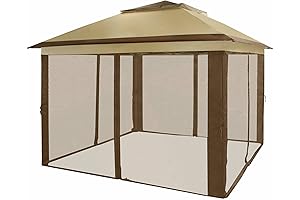 CROWN SHADES 11 x 11 Foot Pop Up Gazebo Canopy Shelter, Outdoor...