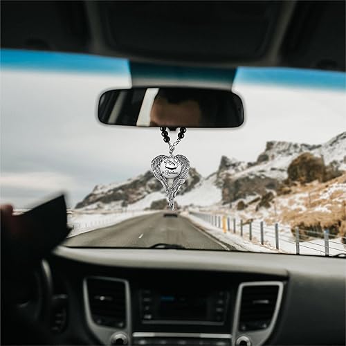 Miniatura 4 de Abalorio conmemorativo para automóvil, regalo de condolencia, recuerdo de abuela, espejo retrovisor, accesorios para colgar, ángel de la guarda