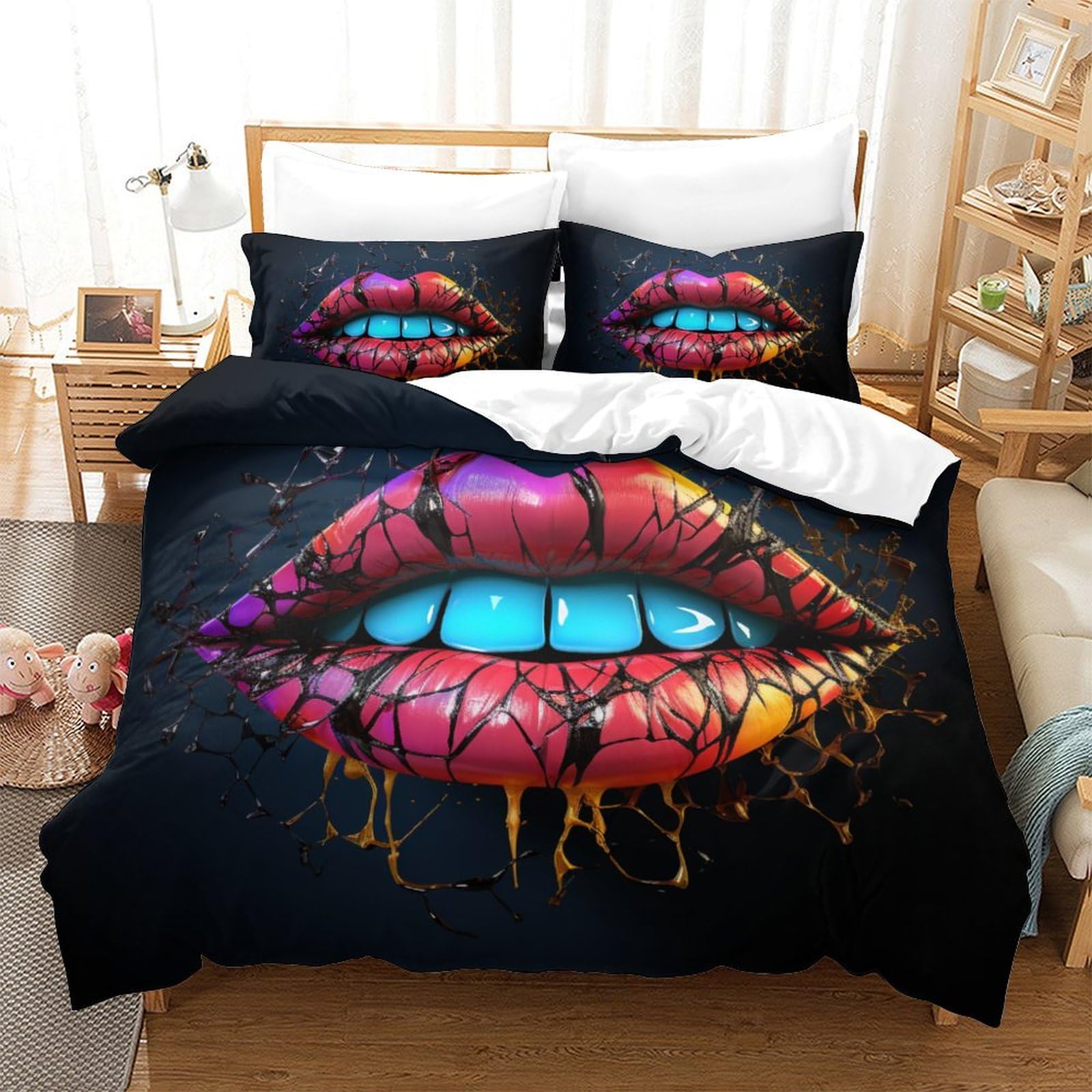 Housse de couette 260x220 avec fermeture éclair pour changer facilement votre literie sans effort