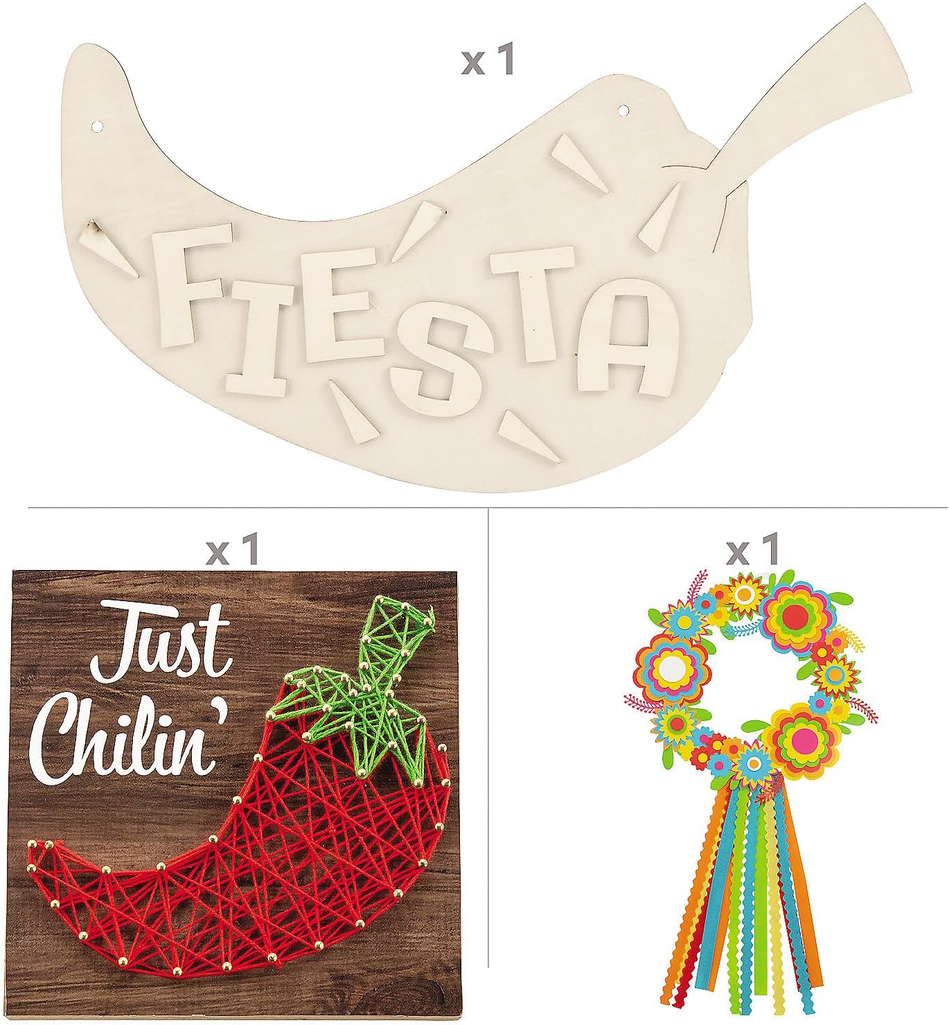 Fun Express Cinco de Mayo Home Decorating Adult Craft Kit Assortment Makes 3