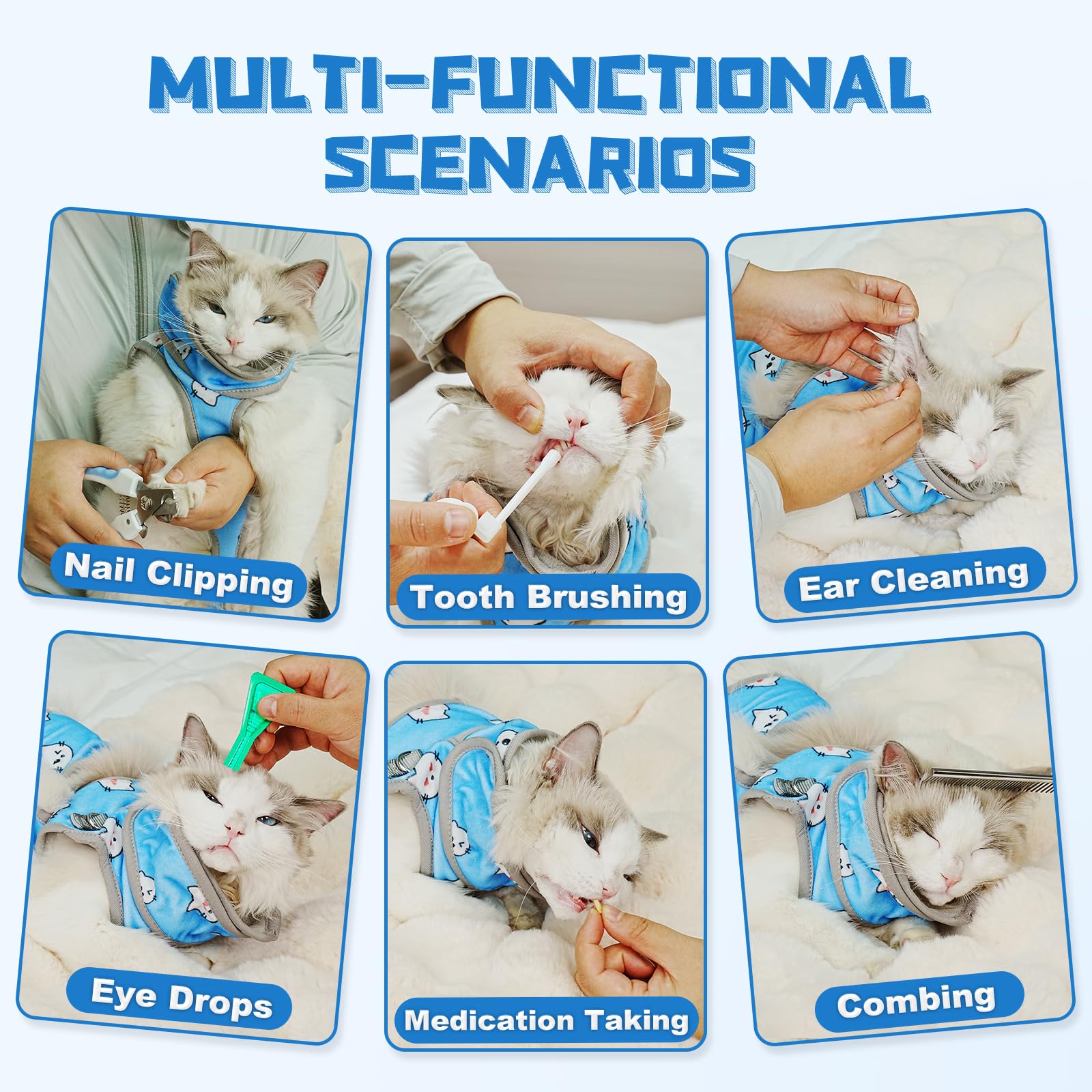 Snapklik.com : Cat Grooming Hammock, Self-Adherent Cat Wrap For Cutting ...