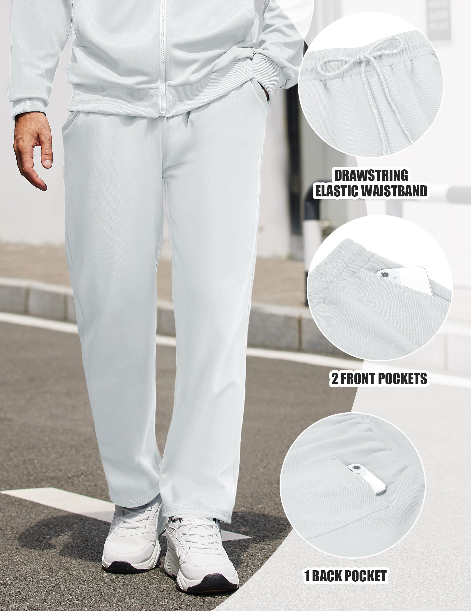 COOFANDY Tuta da uomo in 2 pezzi, stile casual, con cerniera intera, per jogging, atletica