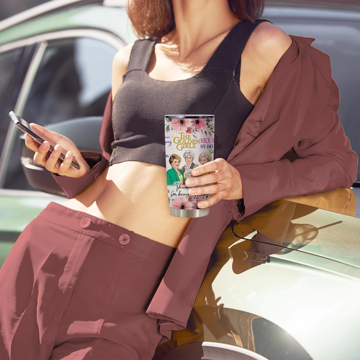 Golden Girls Tumbler Mug Cups with Lid,Golden Girl Merchandise,Goldengirls Gifts for Her,20 OZ Insulated Water Bottle Travel Coffee Mug,Unique Gift for Women Friend Birthday, 1 Pcs - Image 6