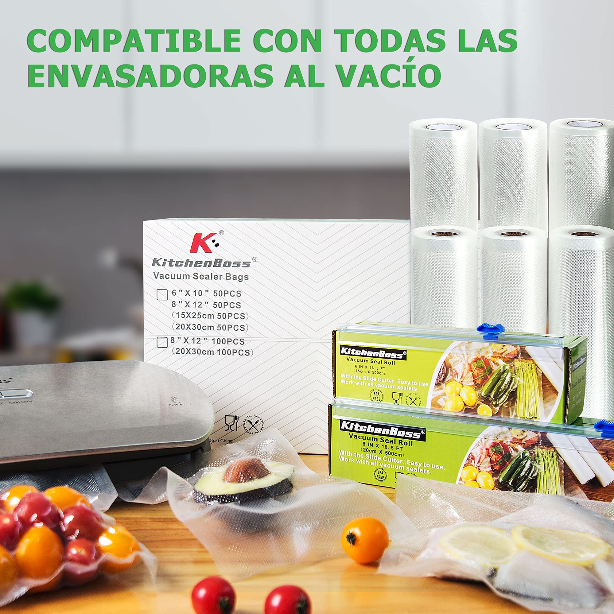 KitchenBoss Sacs Sous Vide – Rouleau Alimentaire Sans BPA – Neuf