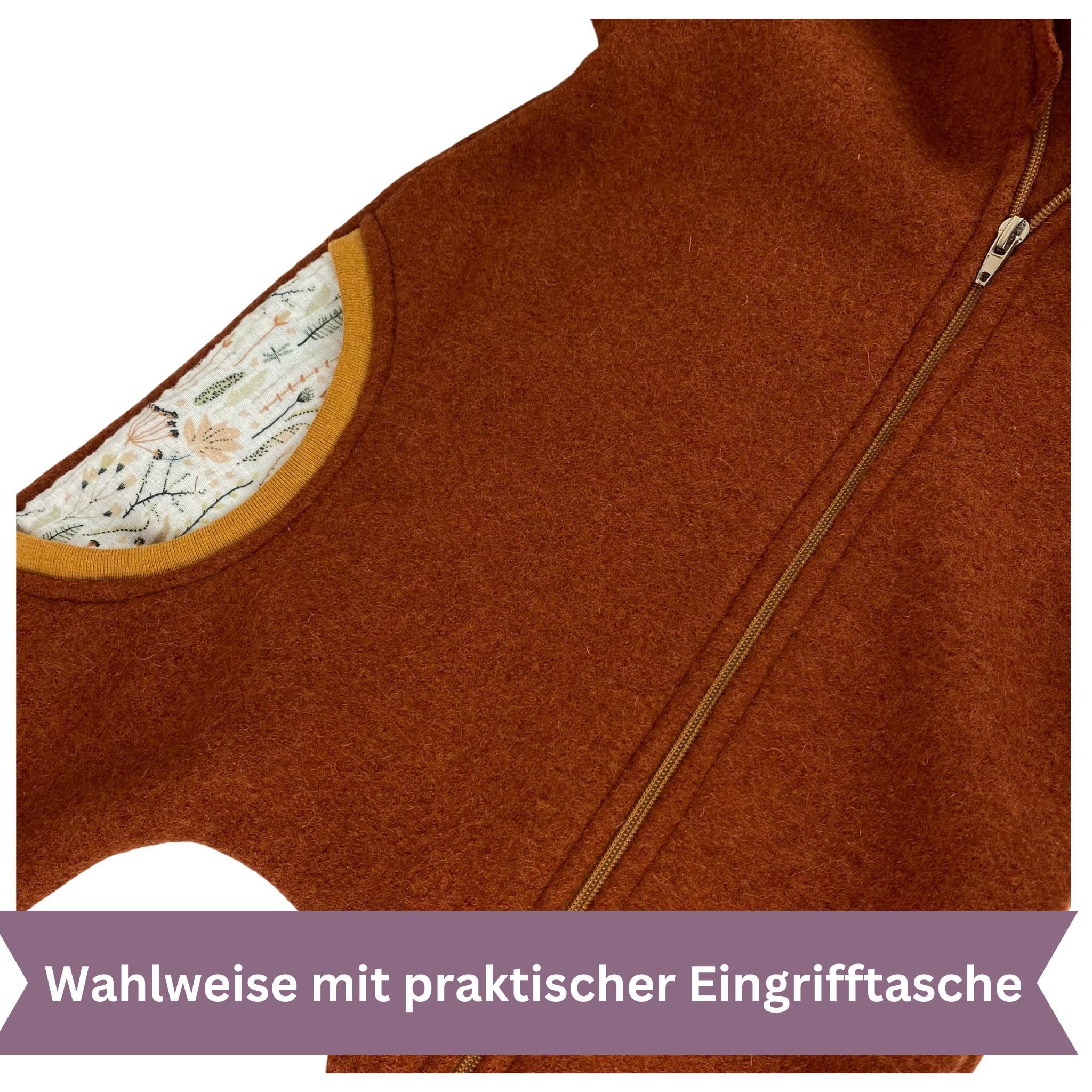 Lilakind Walkoverall für Babys & Kinder – Wunschfarbe, Innenfutter wählbar, Bündchenfarbe & Taschen nach Wunsch – Wollwalk Handmade