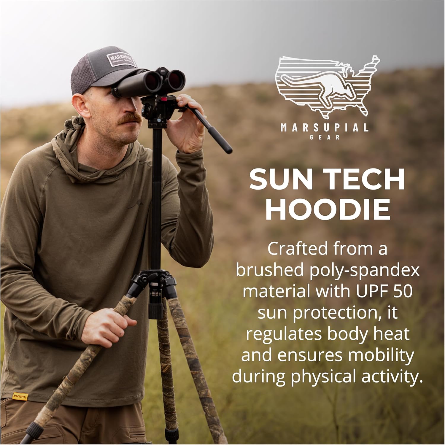 Marsupial Gear Sun Tech Hoodie - Performance Sun Protection Shirt with Thumb Holes and Athletic Fit for Outdoor Adventures - Image 2