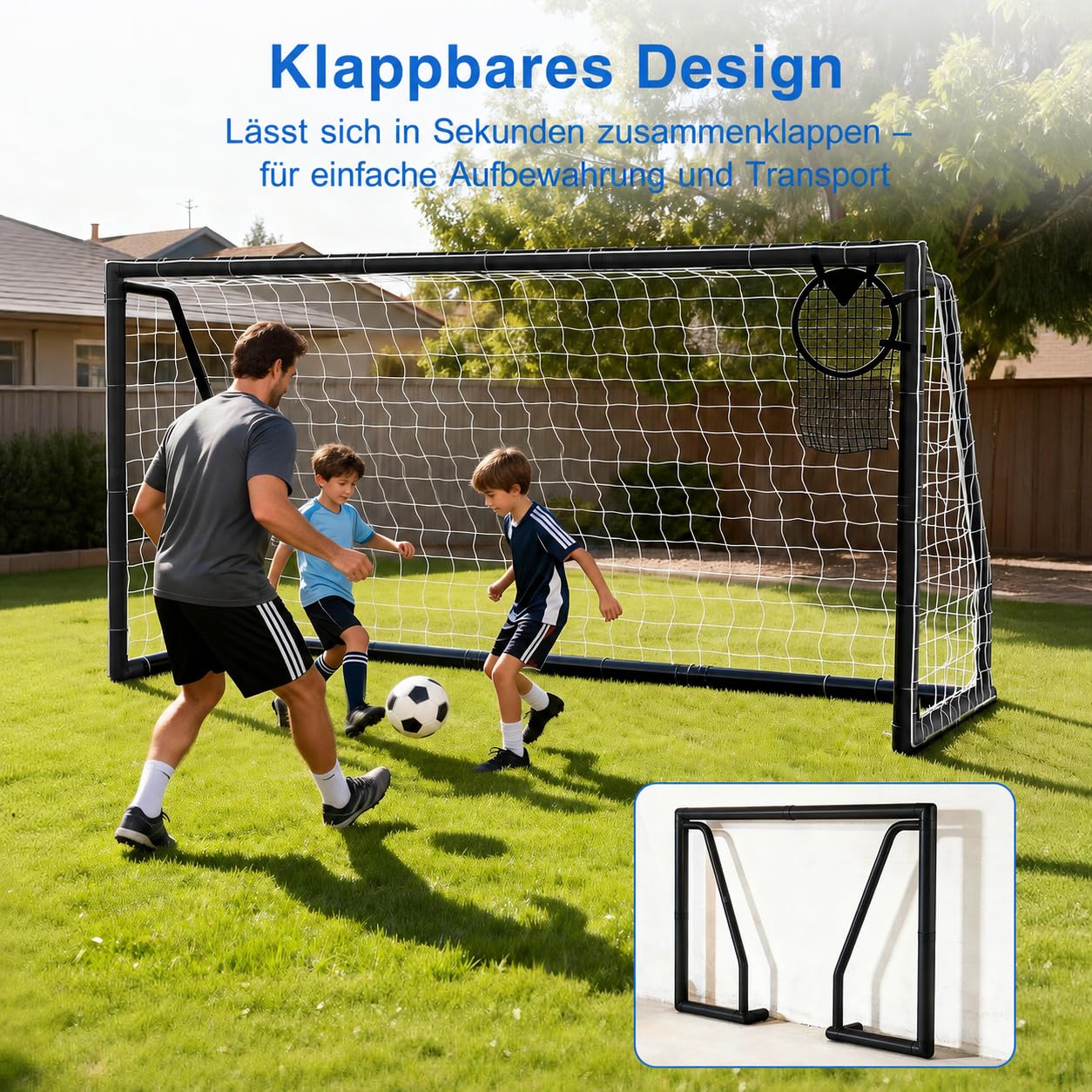 MOPHOTO FußBalltor FüR Garten, Faltbares/Festes Outdoor-TrainingsfußBalltor | Stahlrahmen/Pvc-Material, Einfach Zu Montieren, Geeignet FüR FußBallspiele