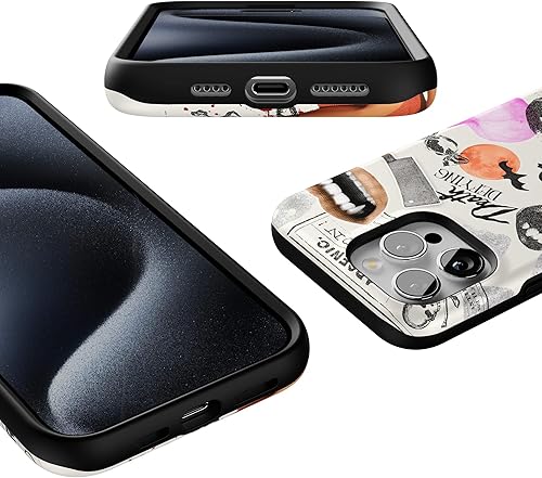 Vista 424 de Casely Funda para iPhone 15 Pro Max Jardín Secreto Flores mixtas Funda atrevida Compatible con MagSafe y botón de acción Secret Garden