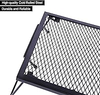 Vista 4 de REDCAMP Parrilla Plegable de Camping 2 en 1, Parrilla Plegable de Mesa para Cocina al Aire Libre con Fuego Descubierto para Acampar, Parrilla
