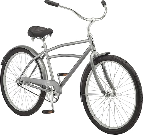 Schwinn Huron Beach Cruiser Bike para hombres y mujeres adultos, opciones de 137 velocidades, ruedas de 26 pulgadas, marco de acero escalonado de 17