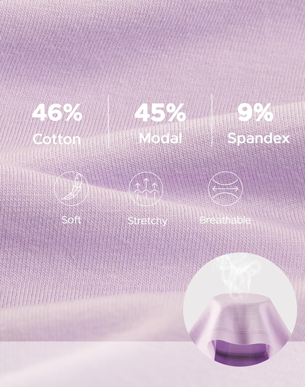 INNERSY Women's Underwear Cotton Modal High Cut Hipster Panties Moisture Wicking Briefs 5-Pack - Image 4