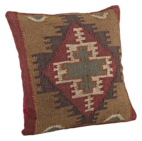 SARO LIFESTYLE 5173.M20S Southwestern Kilim Down Filled Throw Pillow, Multi,