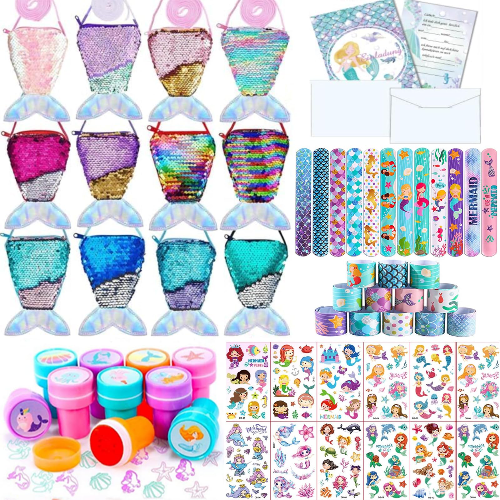 Moosono Meerjungfrau Bastelset - 12-teiliges DIY Holzspiegel Set Für Mädchen