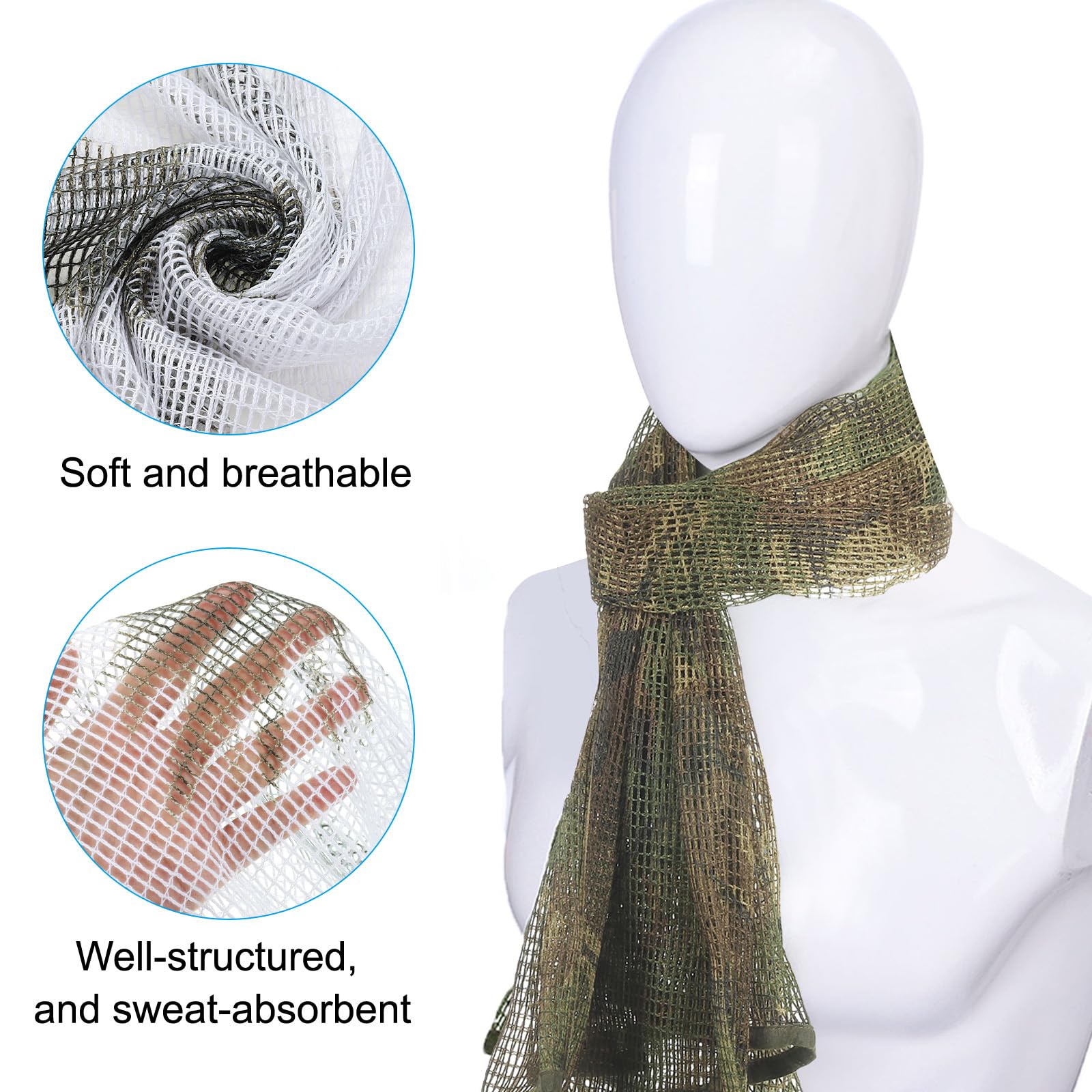 PATIKIL 71"x35" Camouflage Veil Scarf - Image 2