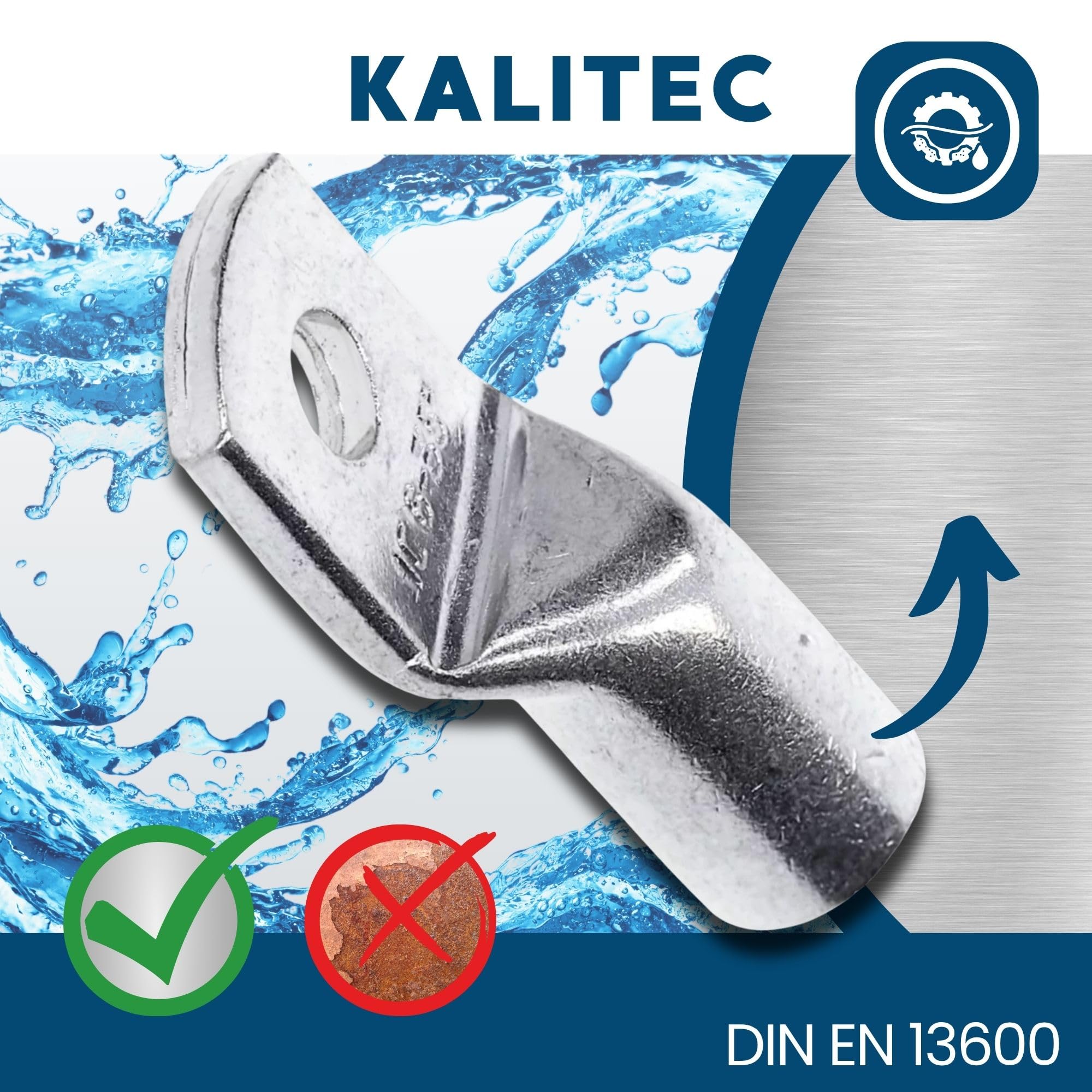 Kalitec 10x Terminales de Cable Tubular 35 mm² M6 - Conectores de Cobre