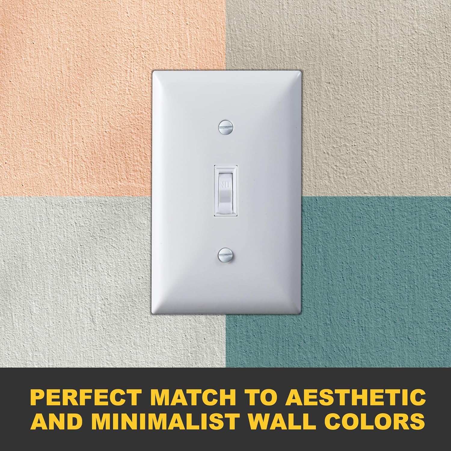 Faith 1-Gang 2.79 x 4.52 in. Toggle Switch Wall Plate White TWP1-WH-01, Single Toggle Light Switch Cover for Home Improvement, Wall Light Switch Cover Complement Other Decorator Wall Plates