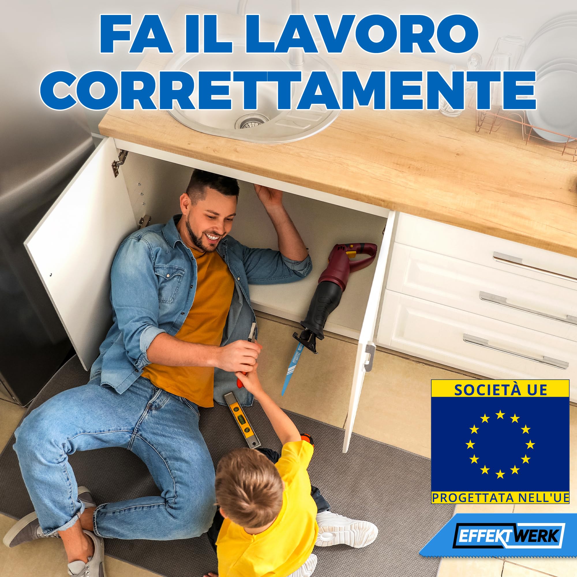 Lame per seghetto alternativo per metallo - 5 pezzi - Set di lame per seghetto alternativo per taglio di metallo da 9"/225 mm - Acciaio bimetallico - 8-10 TPI (denti per pollice)