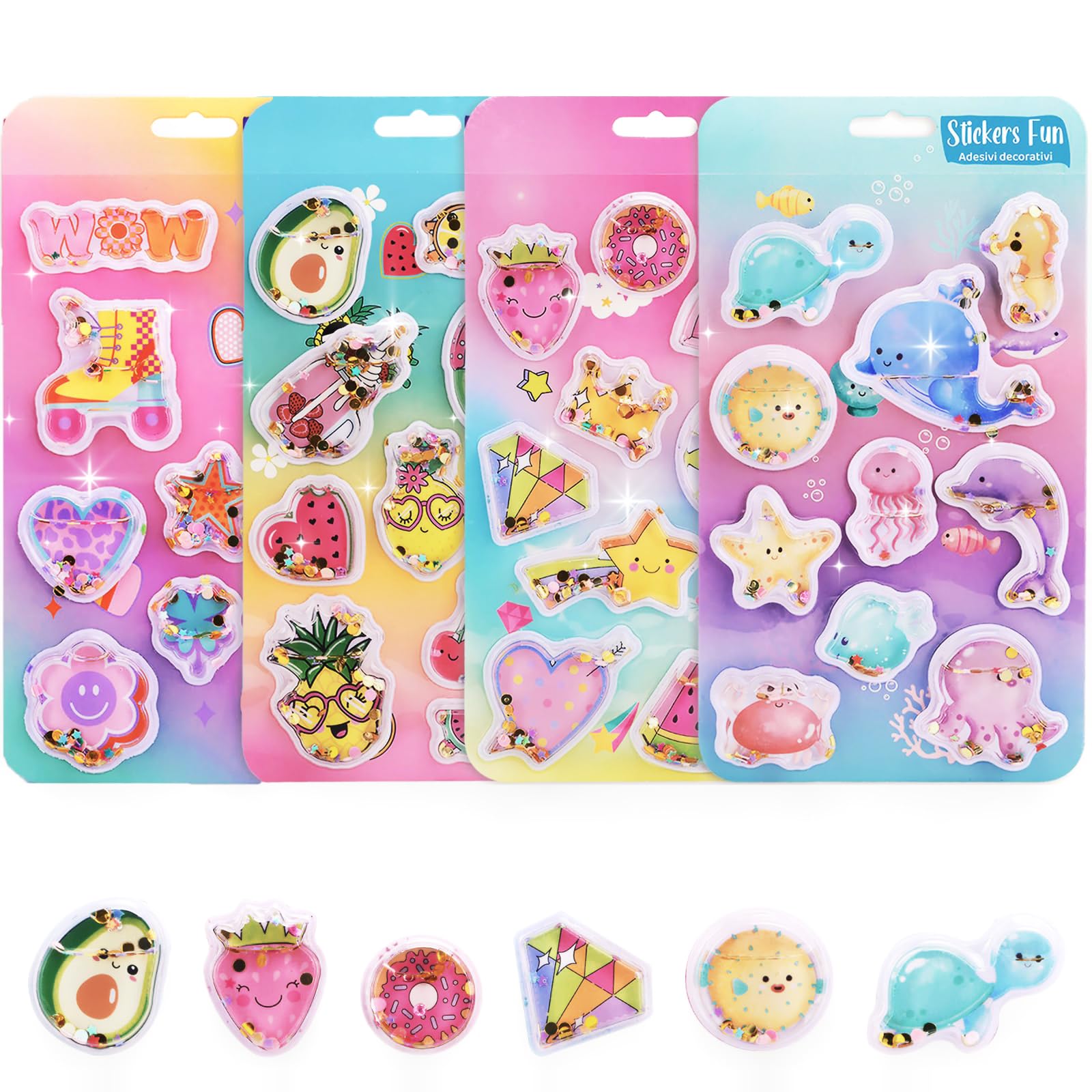 Amazon.co.jp: ウォーターシール 2枚セット キラキラ かわいい 水入り