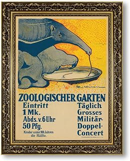 Vintage Framed Anteater Poster Canvas Print Oil Paintings Reproduction World Classics Retro Wall Art Trendy Home Decor for Living Room Office Dorm Room (Retro Framed,16L x20W)
